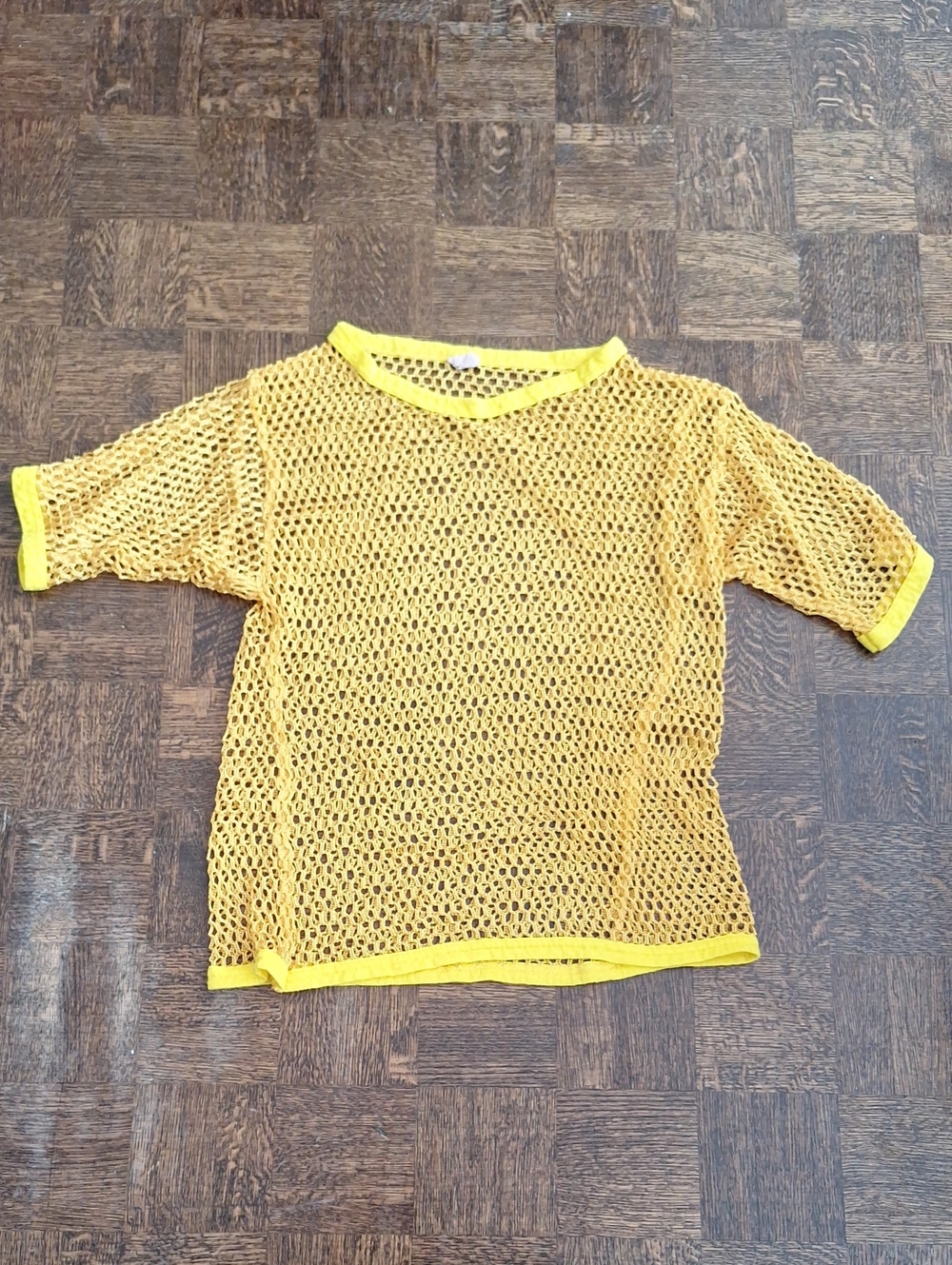 Vintage Yellow Nylon Net Tshirt